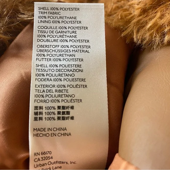 Anthropologie Maeve Teddy Zip-Up Coat Faux Fur Cropped Honey Brown NWT$170 2X